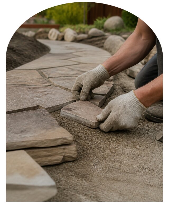 Укладка плитняка на дорожки в Дзержинском по цене от 2559 р. | Метпроект-Дзж